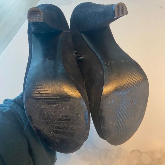 Black Suede Cage Heels - Picture 4 of 5